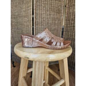 Y2K Glitter Jelly Platform Sandals - Size 6